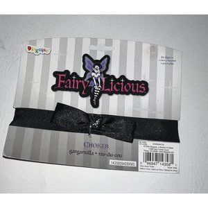 Disguise Fairylicious Fairy Choker Necklace Costume Accessory Black Silver Goth
